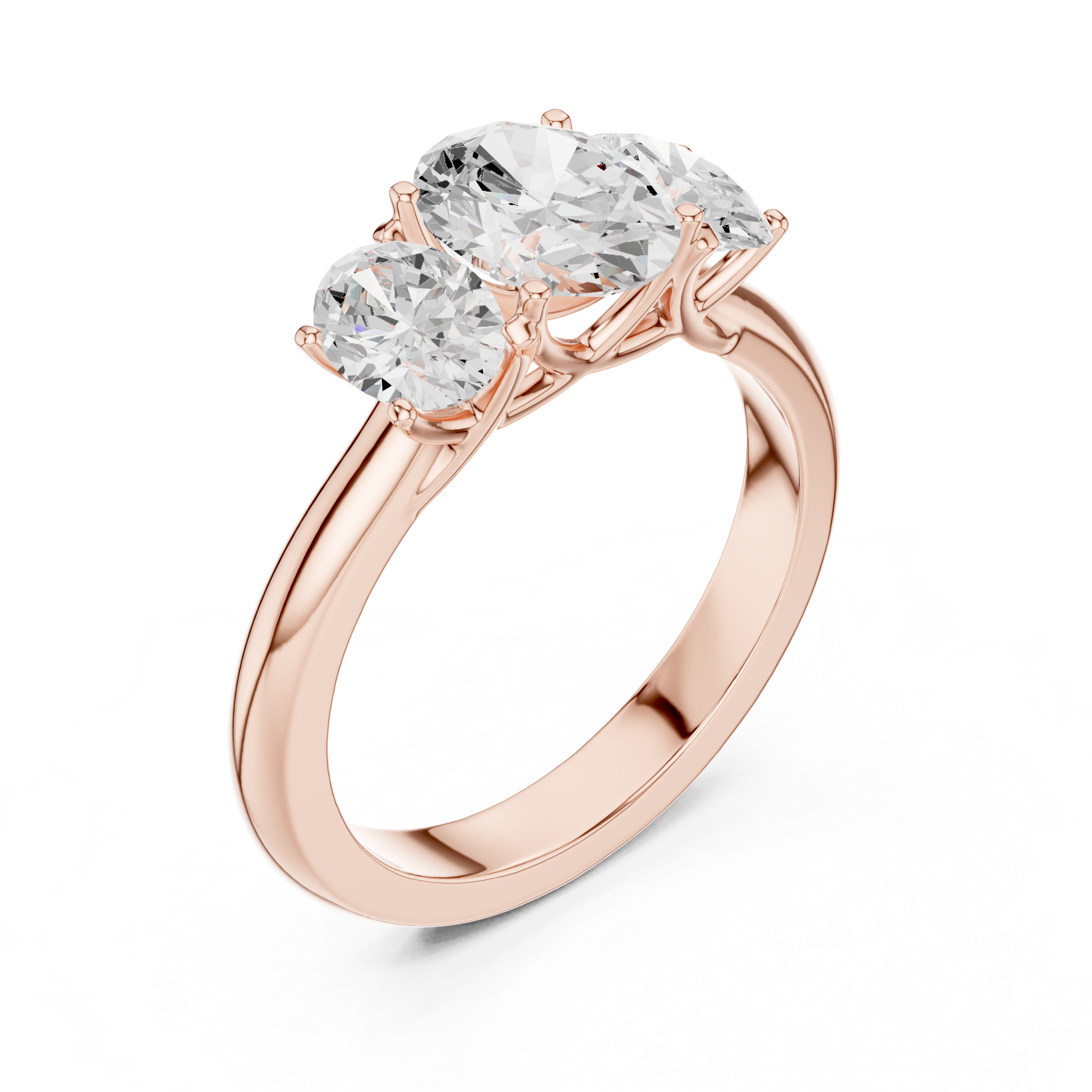 1.78 CT Three Stone Oval Diamond Engagement Ring
