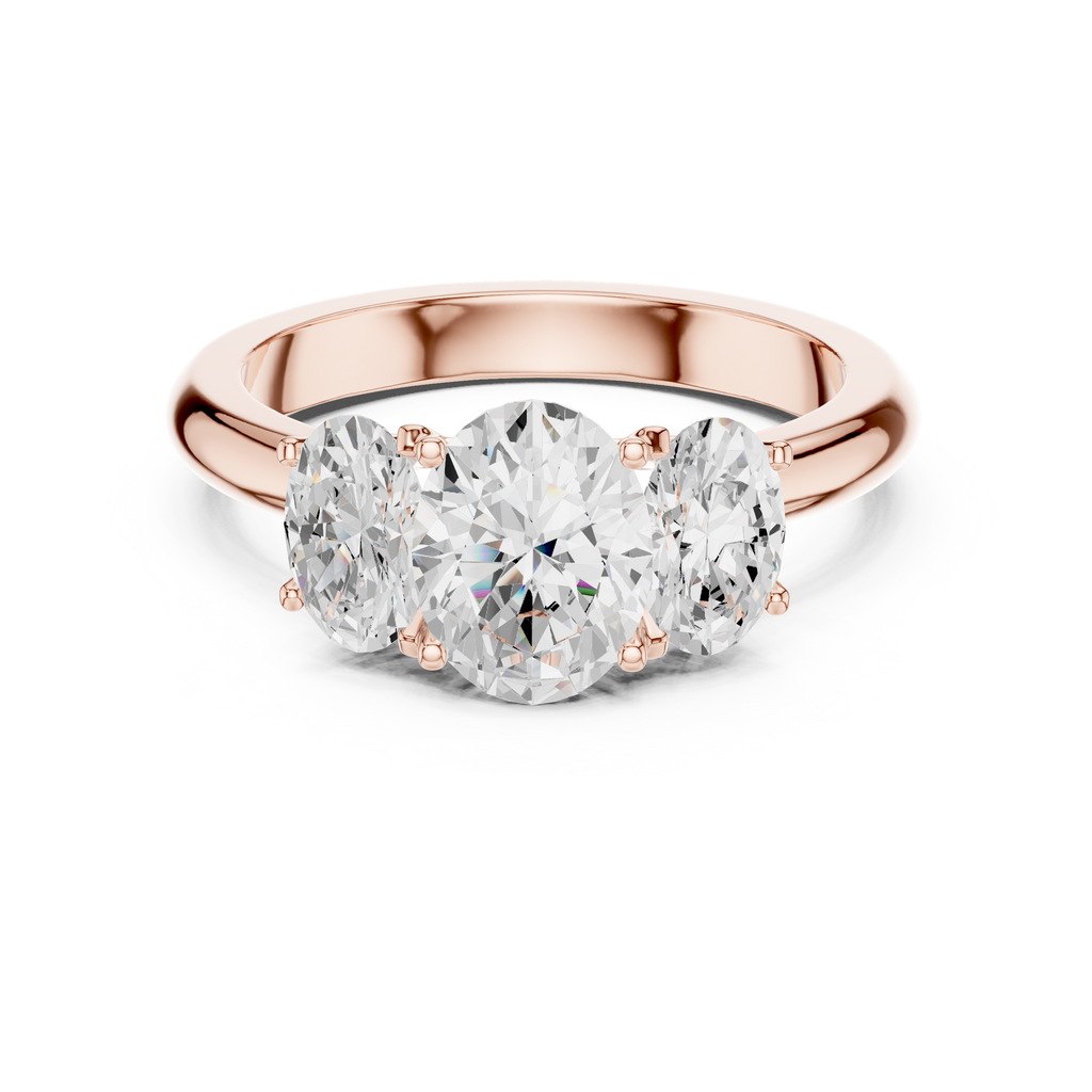 1.78 CT Three Stone Oval Diamond Engagement Ring