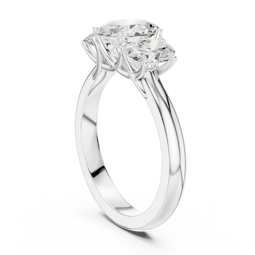 1.78 CT Three Stone Oval Diamond Engagement Ring