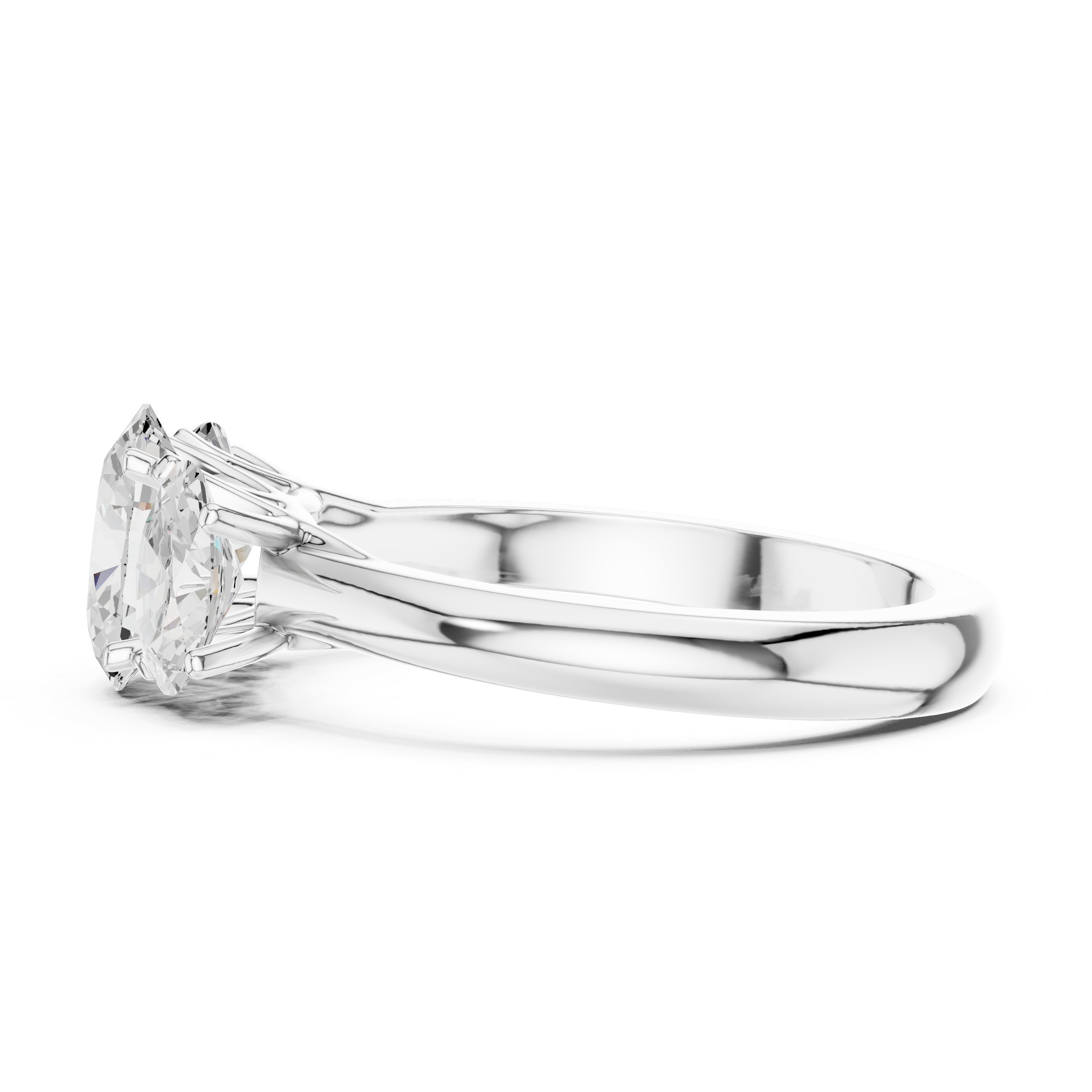 1.78 CT Three Stone Oval Diamond Engagement Ring