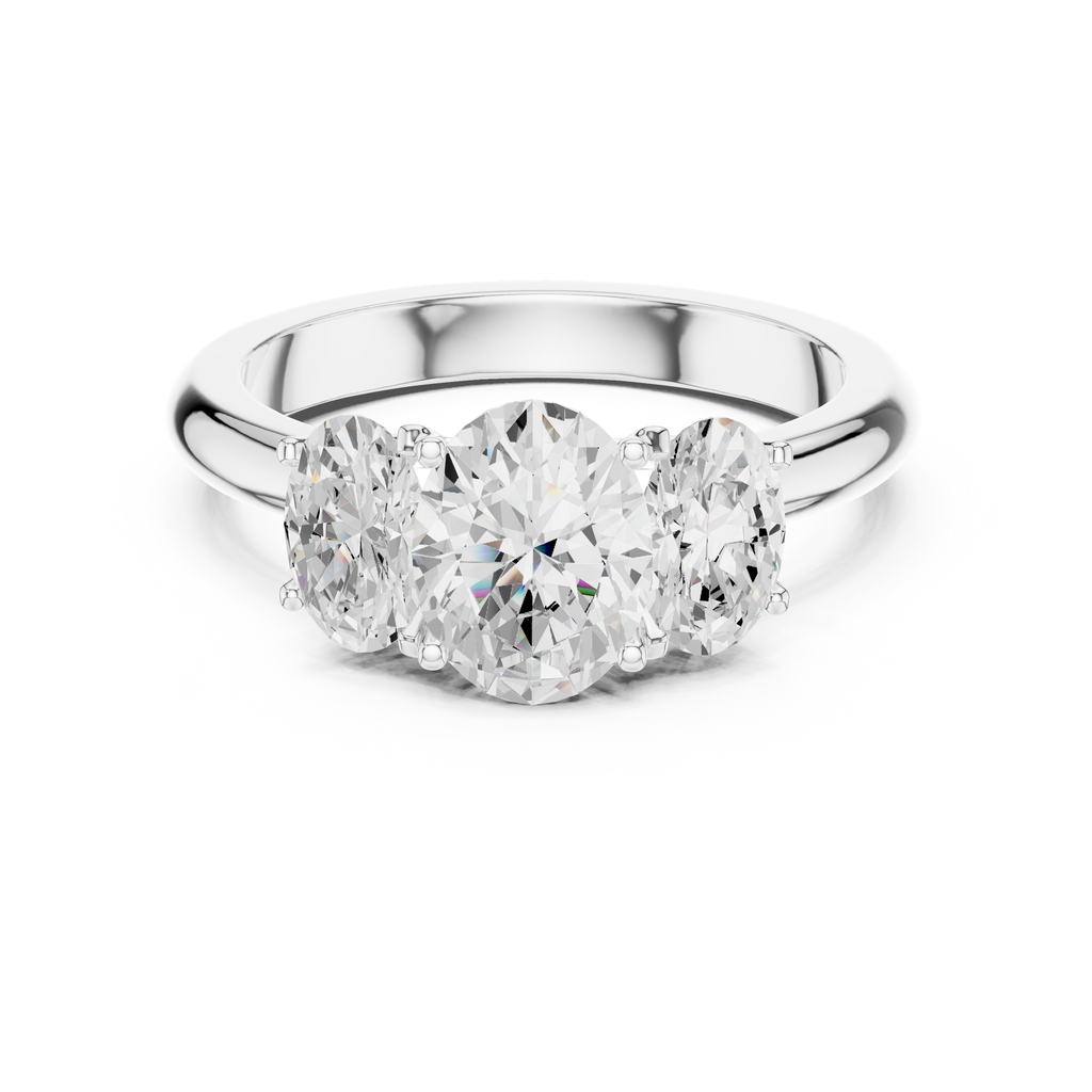 1.78 CT Three Stone Oval Diamond Engagement Ring