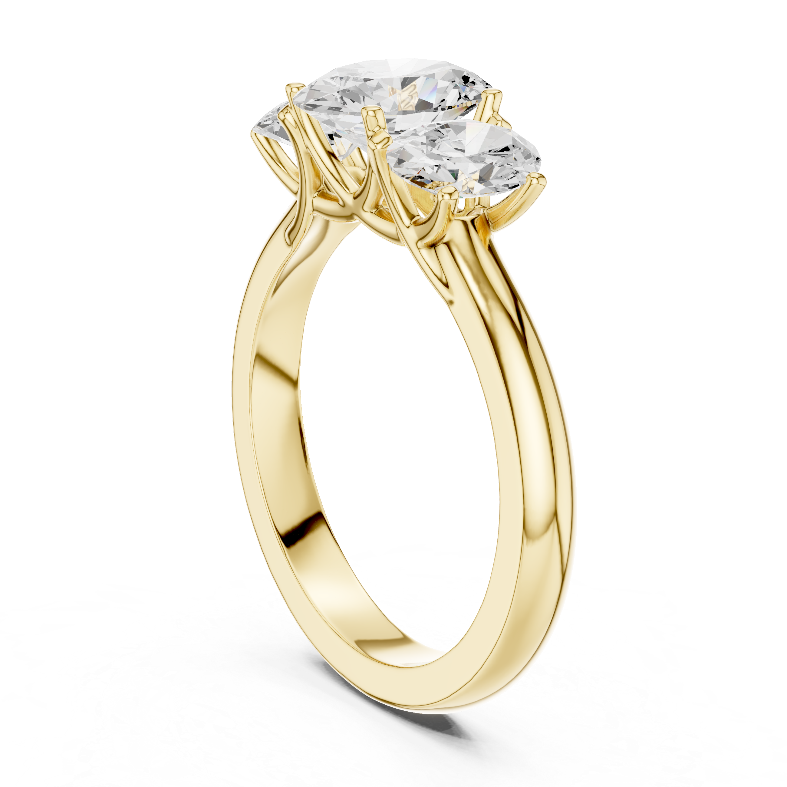 1.78 CT Three Stone Oval Diamond Engagement Ring
