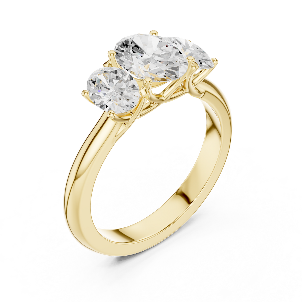 1.78 CT Three Stone Oval Diamond Engagement Ring