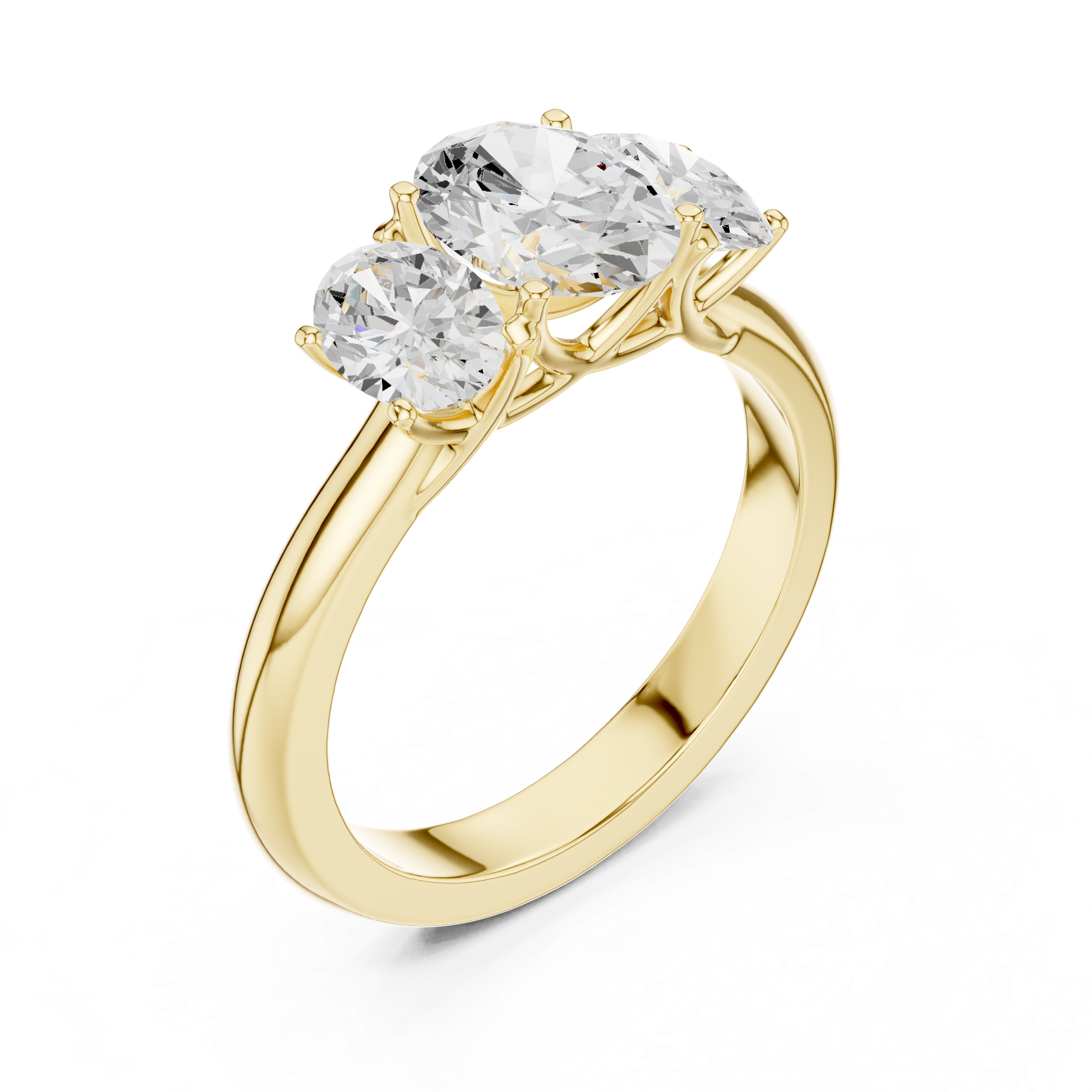 1.78 CT Three Stone Oval Diamond Engagement Ring