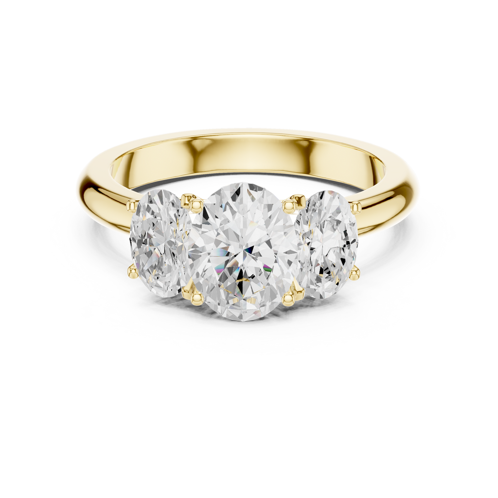 1.78 CT Three Stone Oval Diamond Engagement Ring