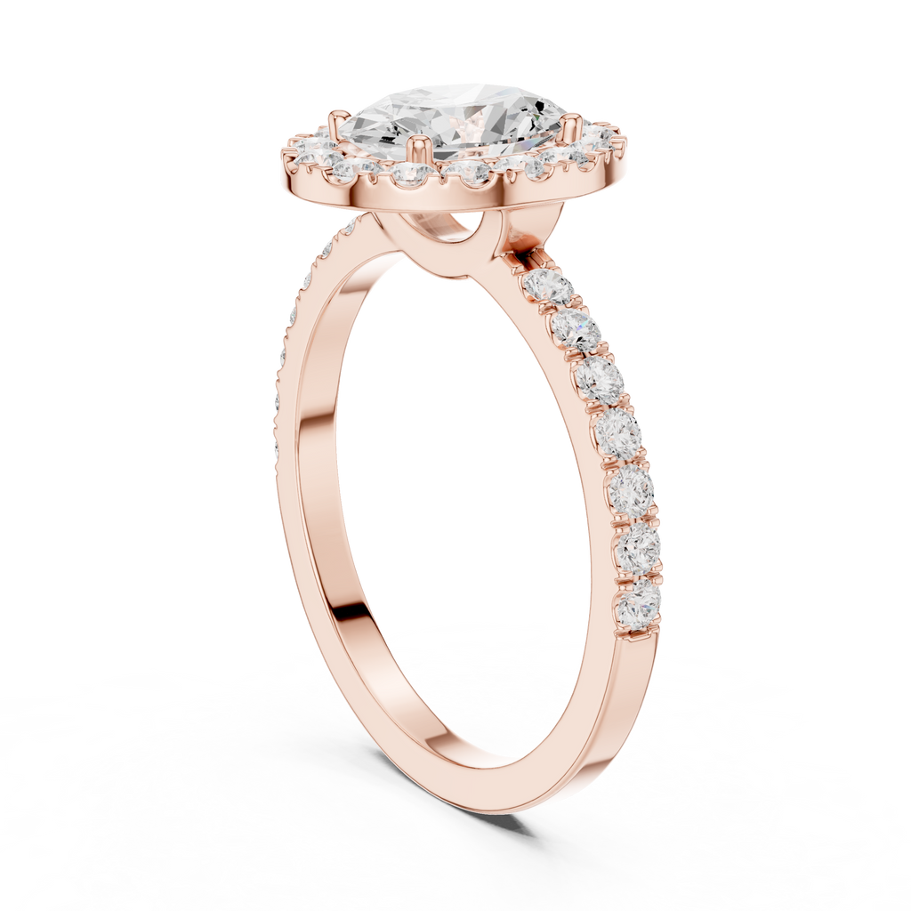 1.44 CT Oval Halo Diamond Engagement Ring