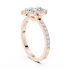 1.44 CT Oval Halo Diamond Engagement Ring