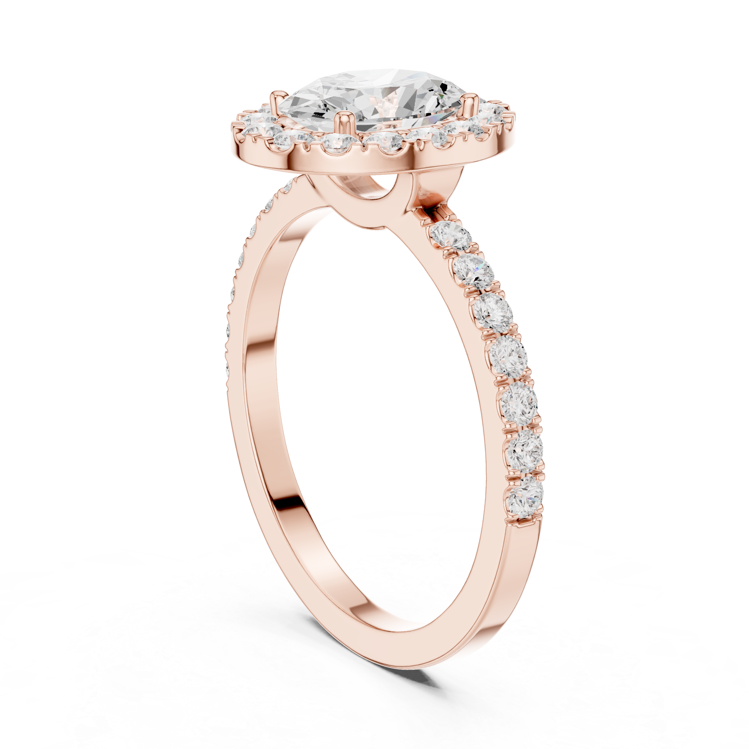 1.44 CT Oval Halo Diamond Engagement Ring