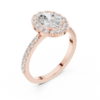 1.44 CT Oval Halo Diamond Engagement Ring