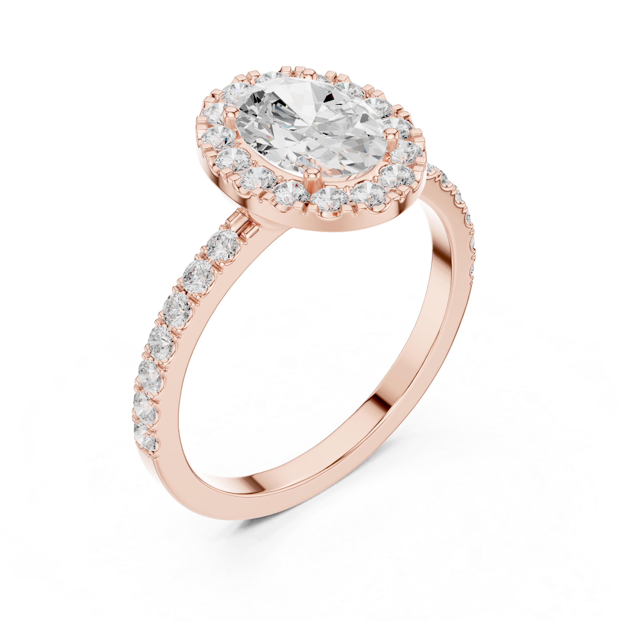 1.44 CT Oval Halo Diamond Engagement Ring