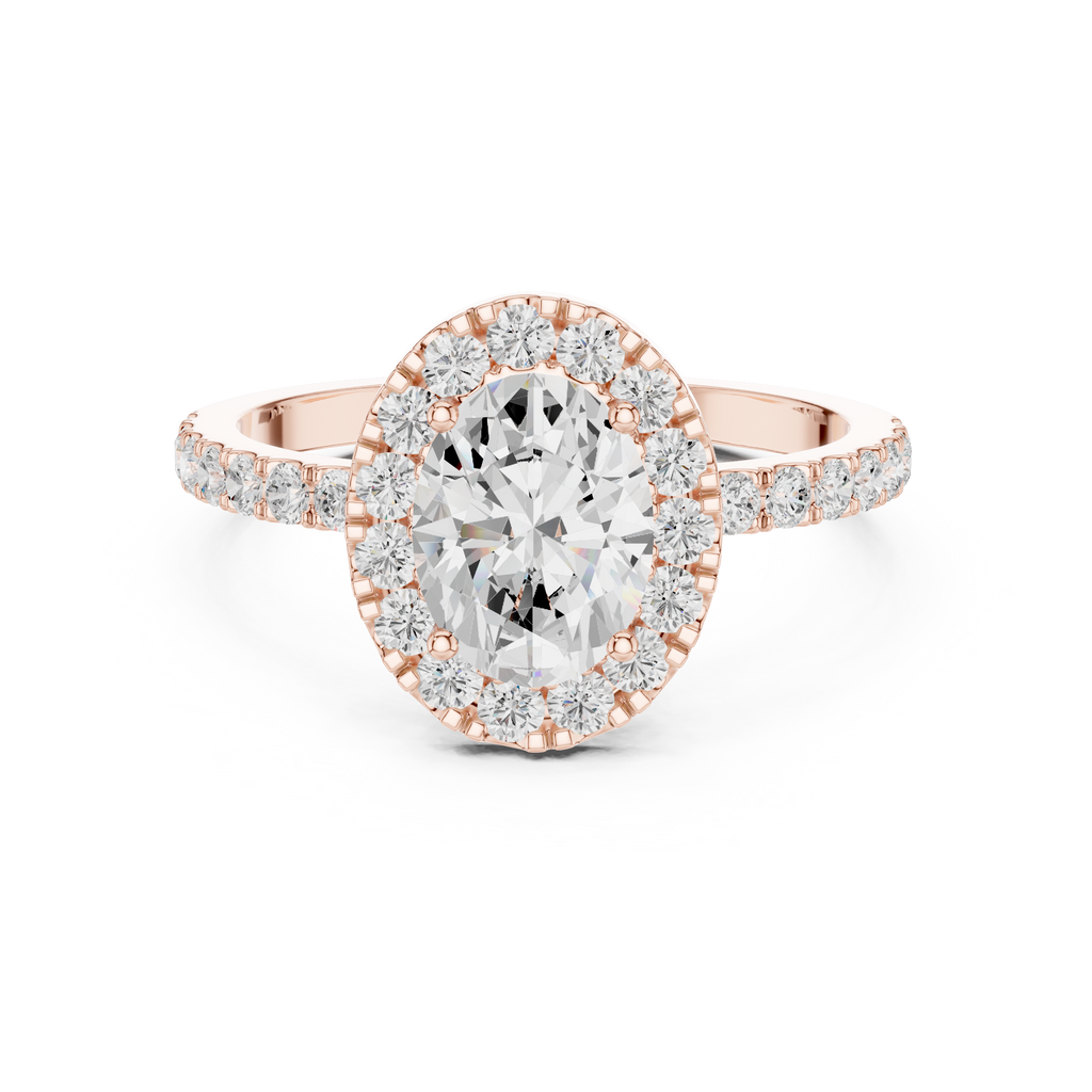 1.44 CT Oval Halo Diamond Engagement Ring