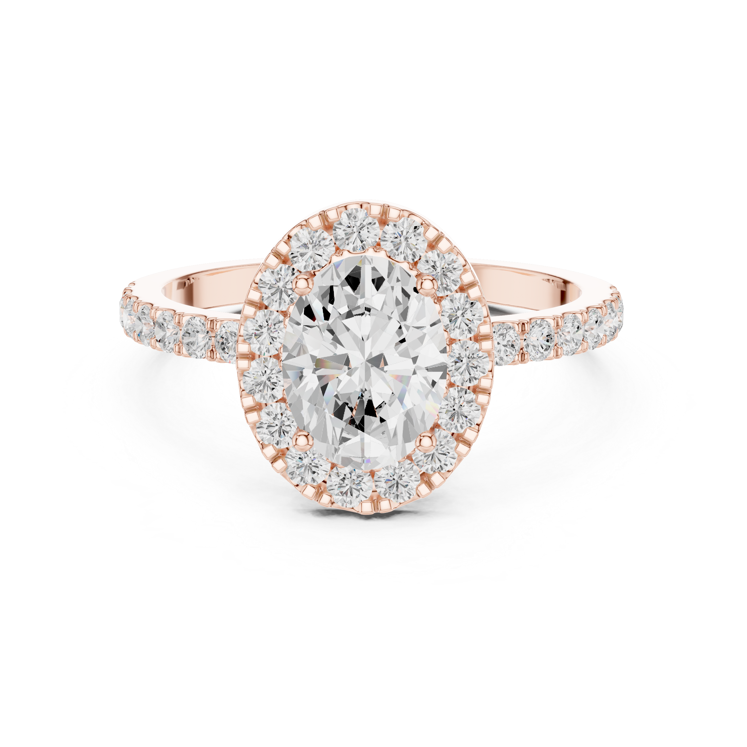 1.44 CT Oval Halo Diamond Engagement Ring
