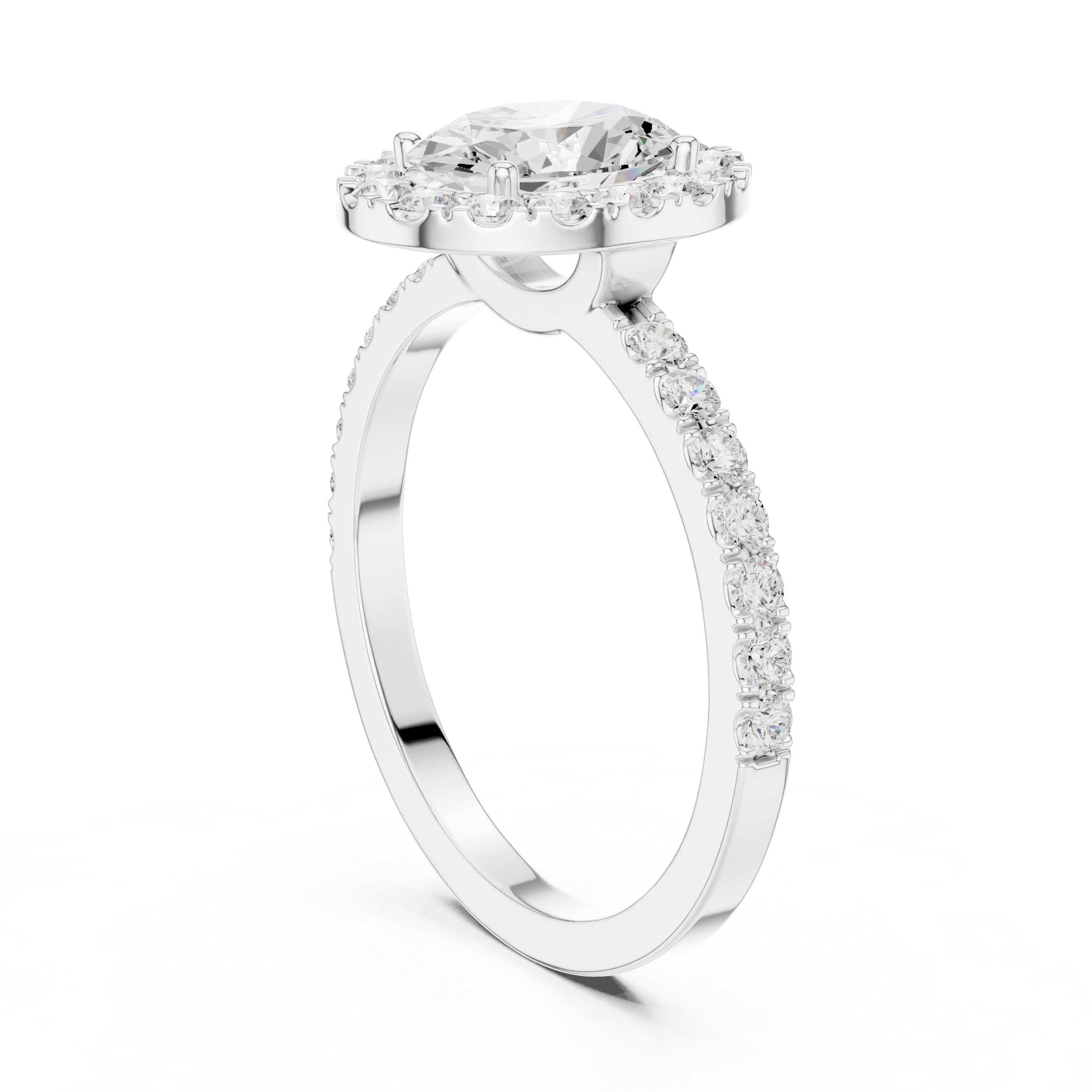 1.44 CT Oval Halo Diamond Engagement Ring