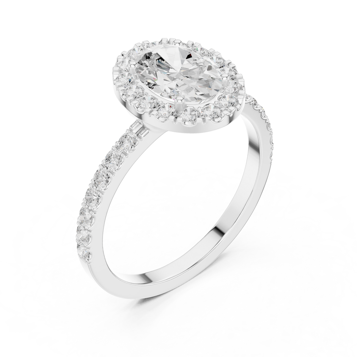 Oval Halo Diamond Engagement Ring – view 3 of 12, lab grown diamond ring | Jewelix Atelier