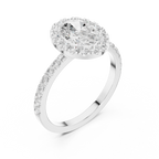 1.44 CT Oval Halo Diamond Engagement Ring