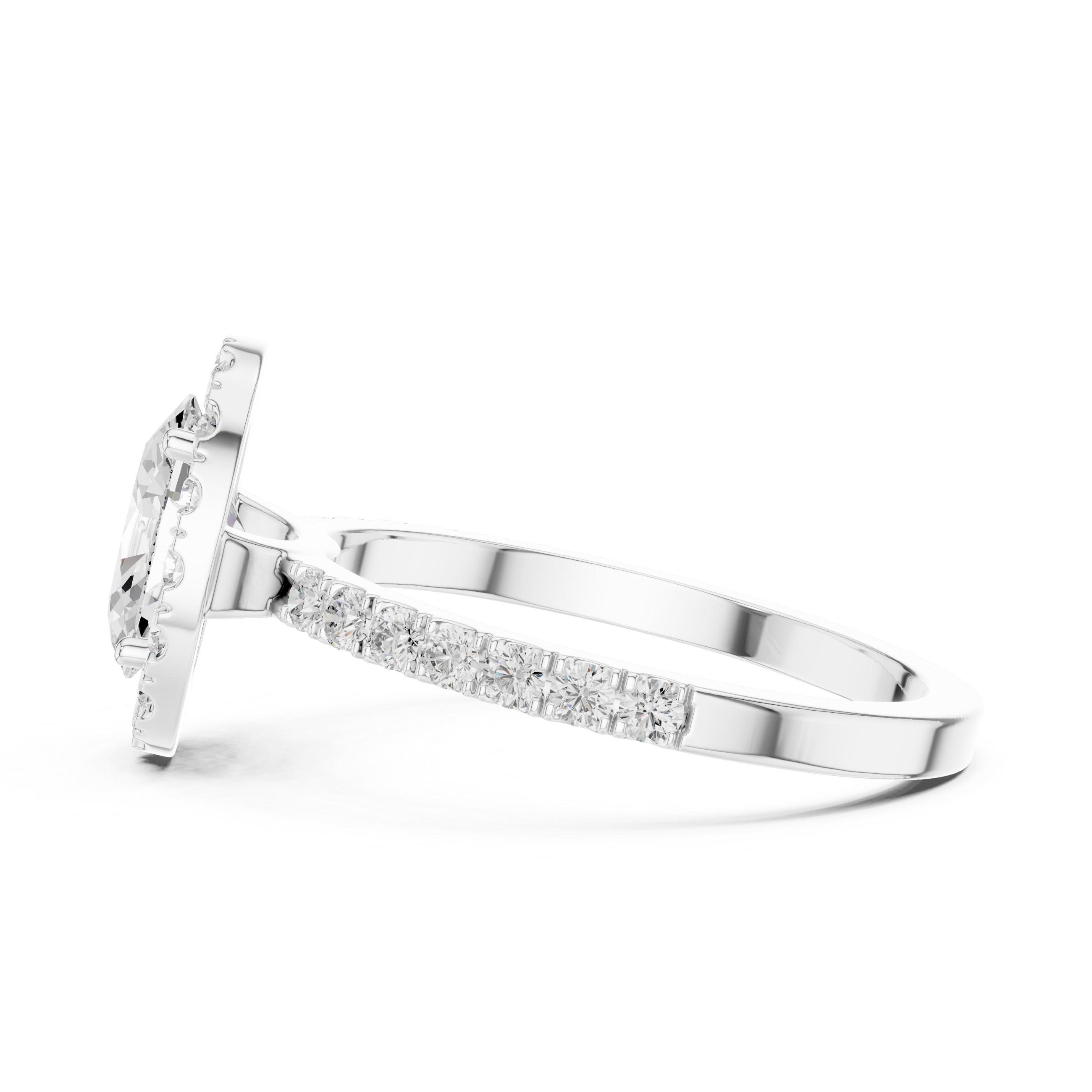 1.44 CT Oval Halo Diamond Engagement Ring