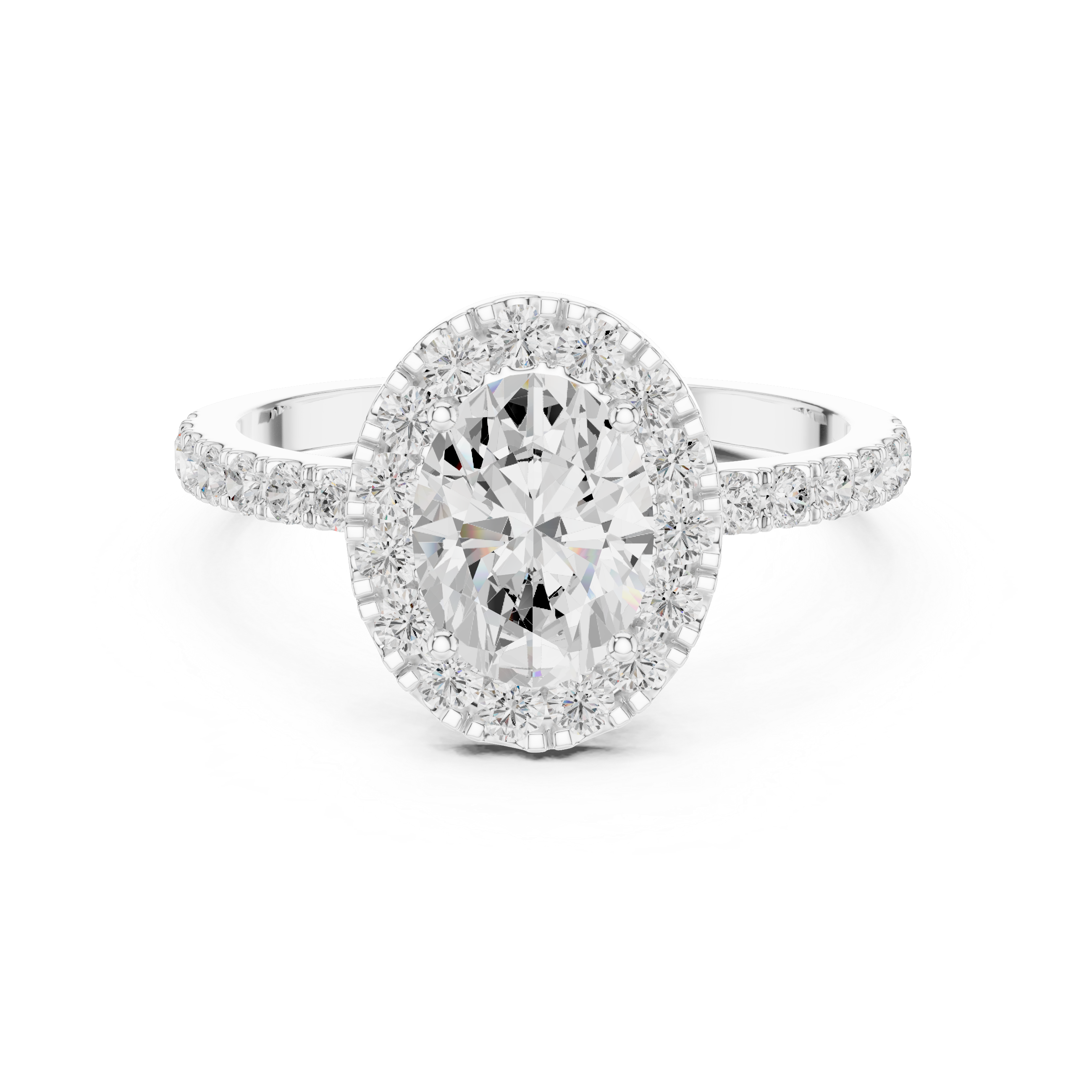 1.44 CT Oval Halo Diamond Engagement Ring