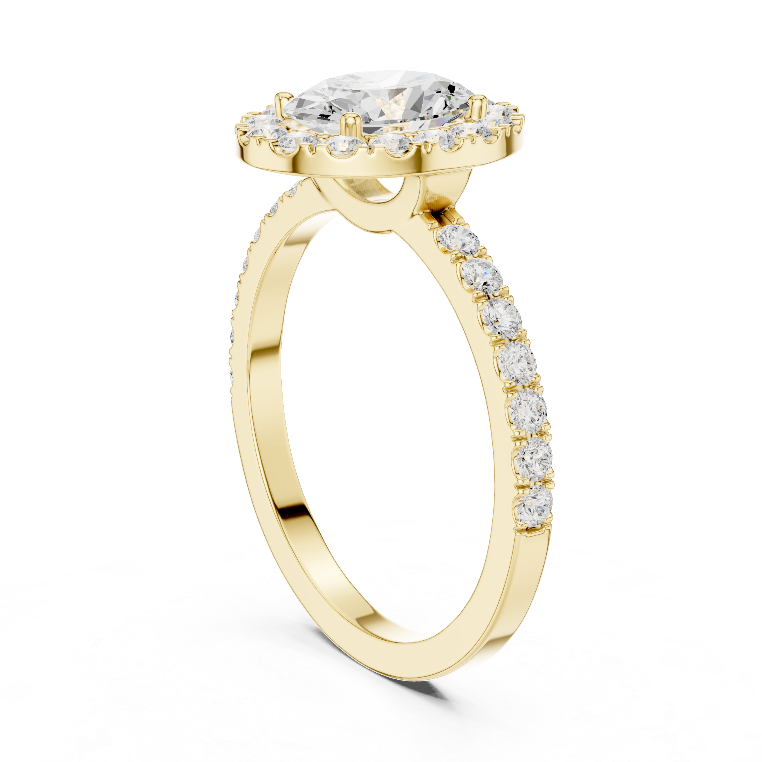 1.44 CT Oval Halo Diamond Engagement Ring