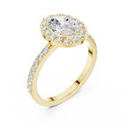 1.44 CT Oval Halo Diamond Engagement Ring