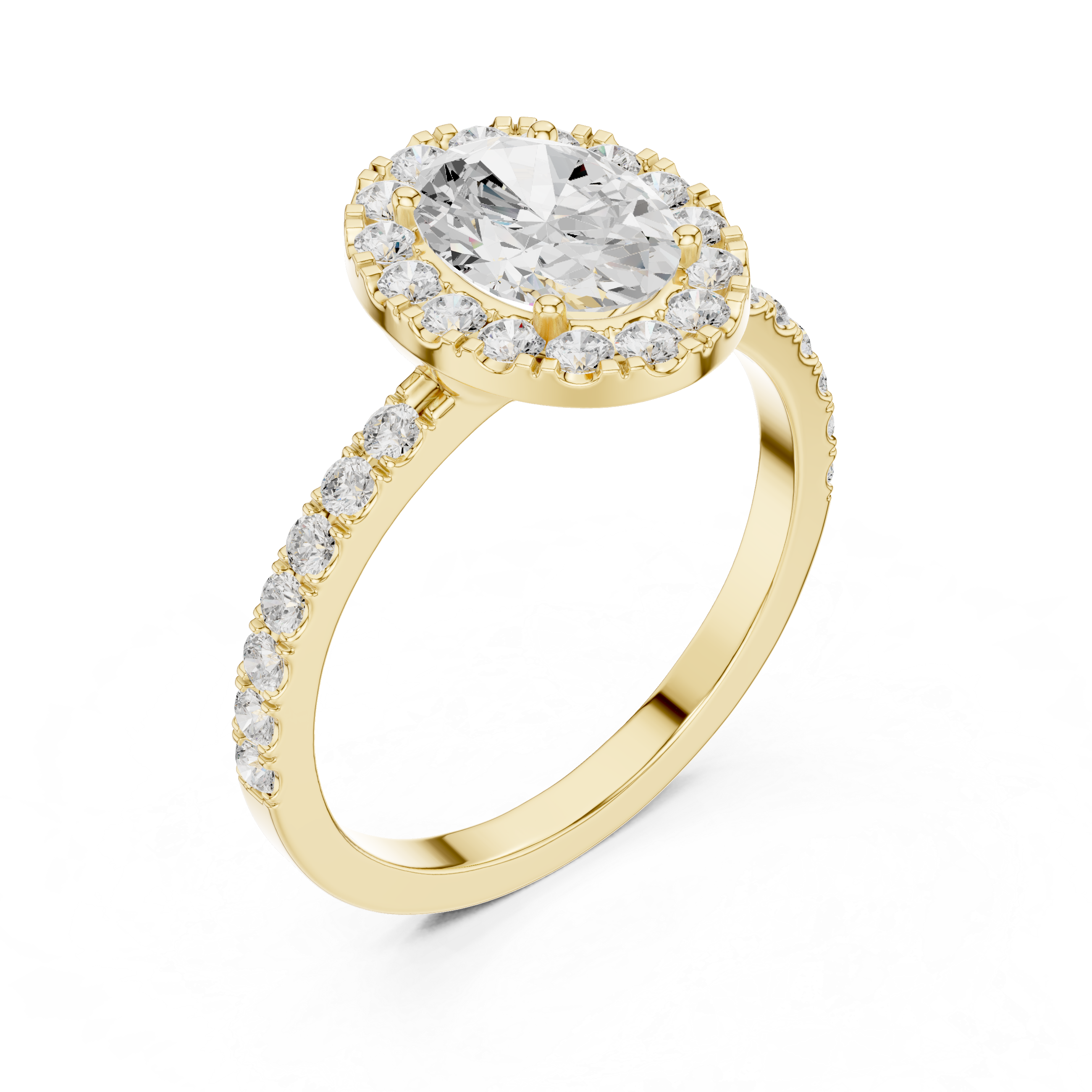 1.44 CT Oval Halo Diamond Engagement Ring