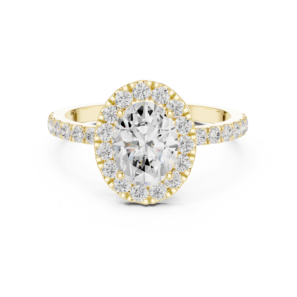 1.44 CT Oval Halo Diamond Engagement Ring