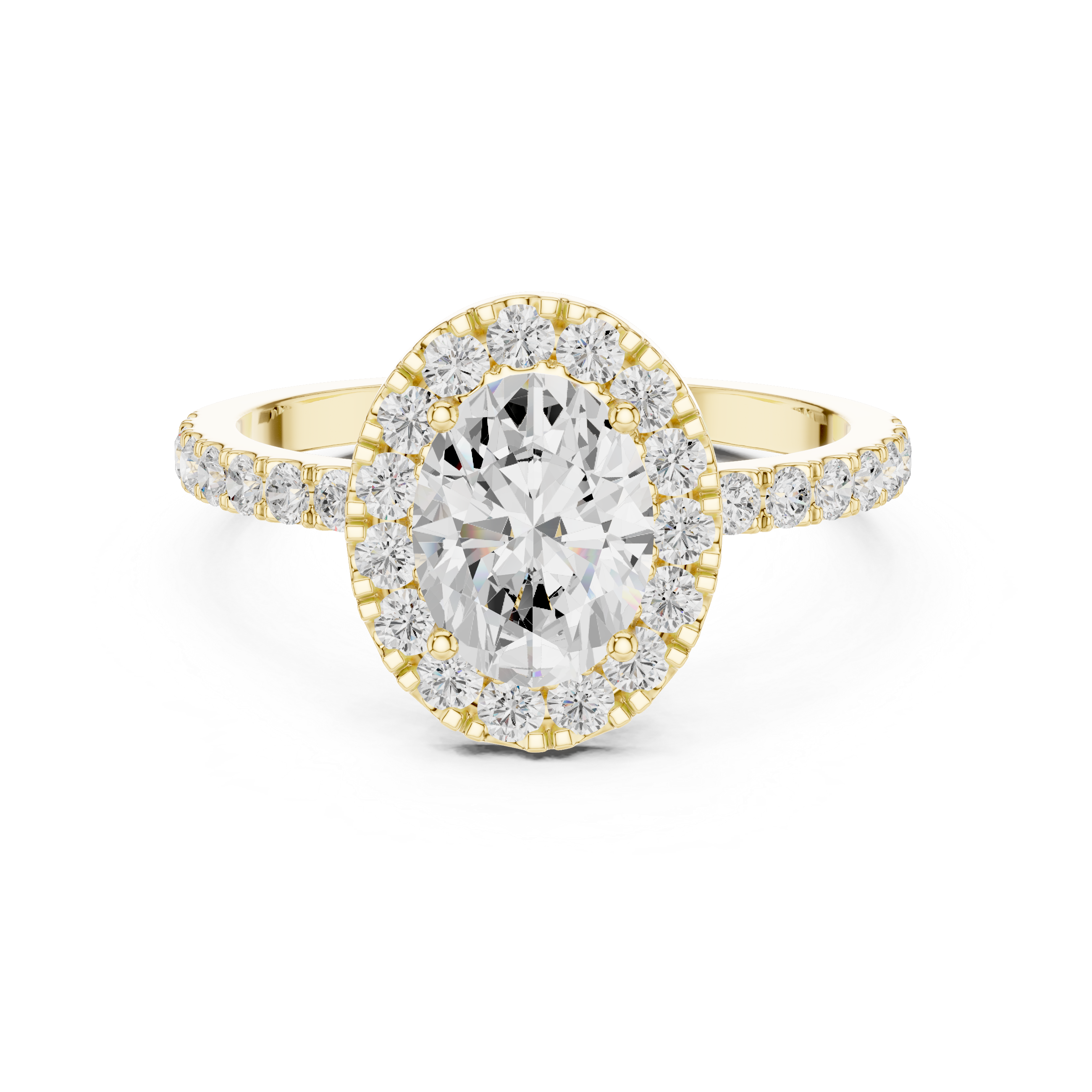 1.44 CT Oval Halo Diamond Engagement Ring