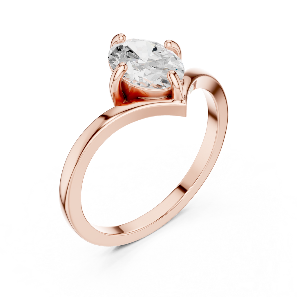 0.90 CT Solitaire Oval Diamond Engagement Ring