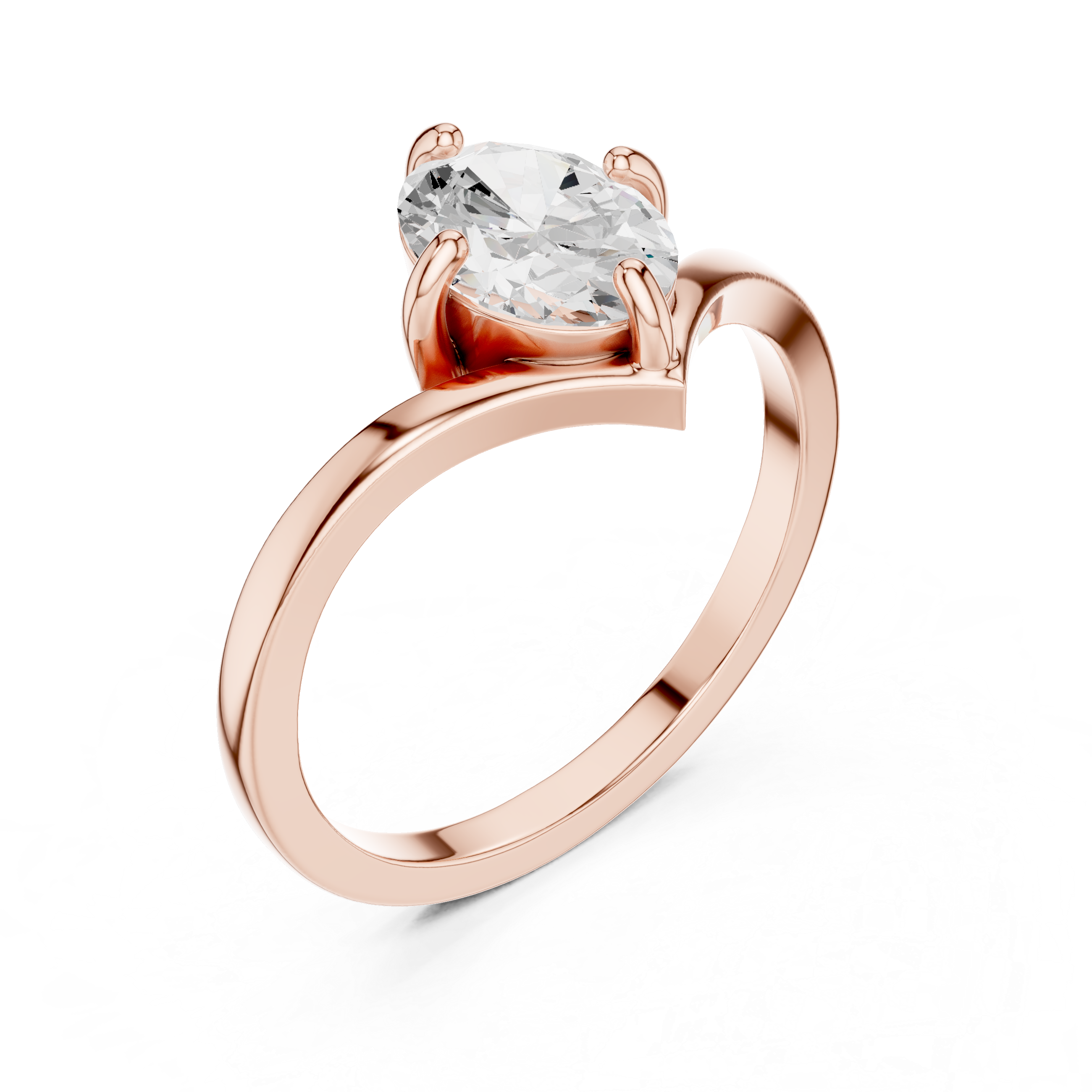 0.90 CT Solitaire Oval Diamond Engagement Ring