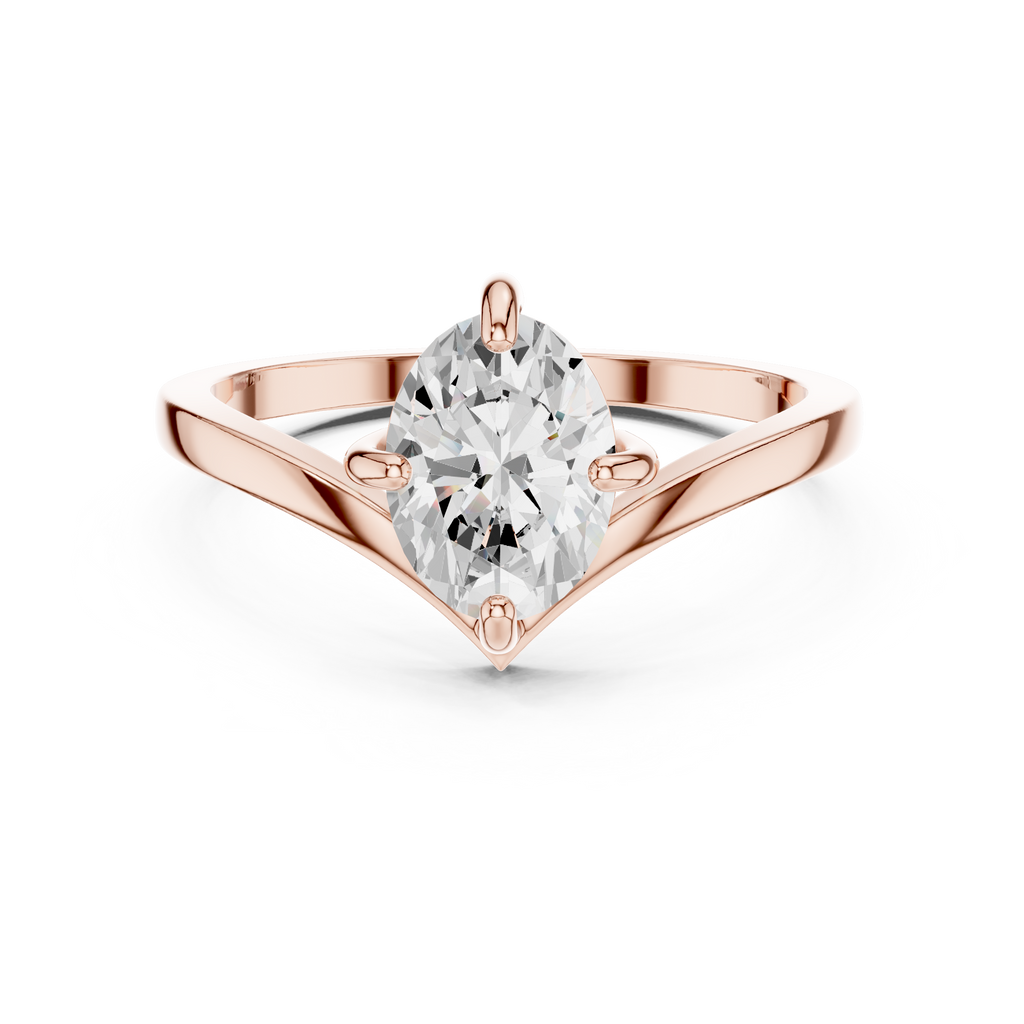 0.90 CT Solitaire Oval Diamond Engagement Ring