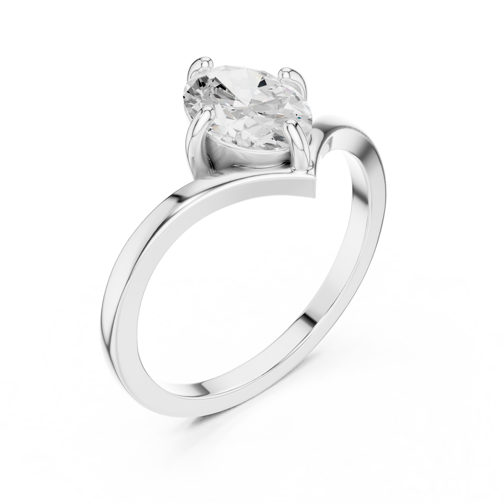 0.90 CT Solitaire Oval Diamond Engagement Ring