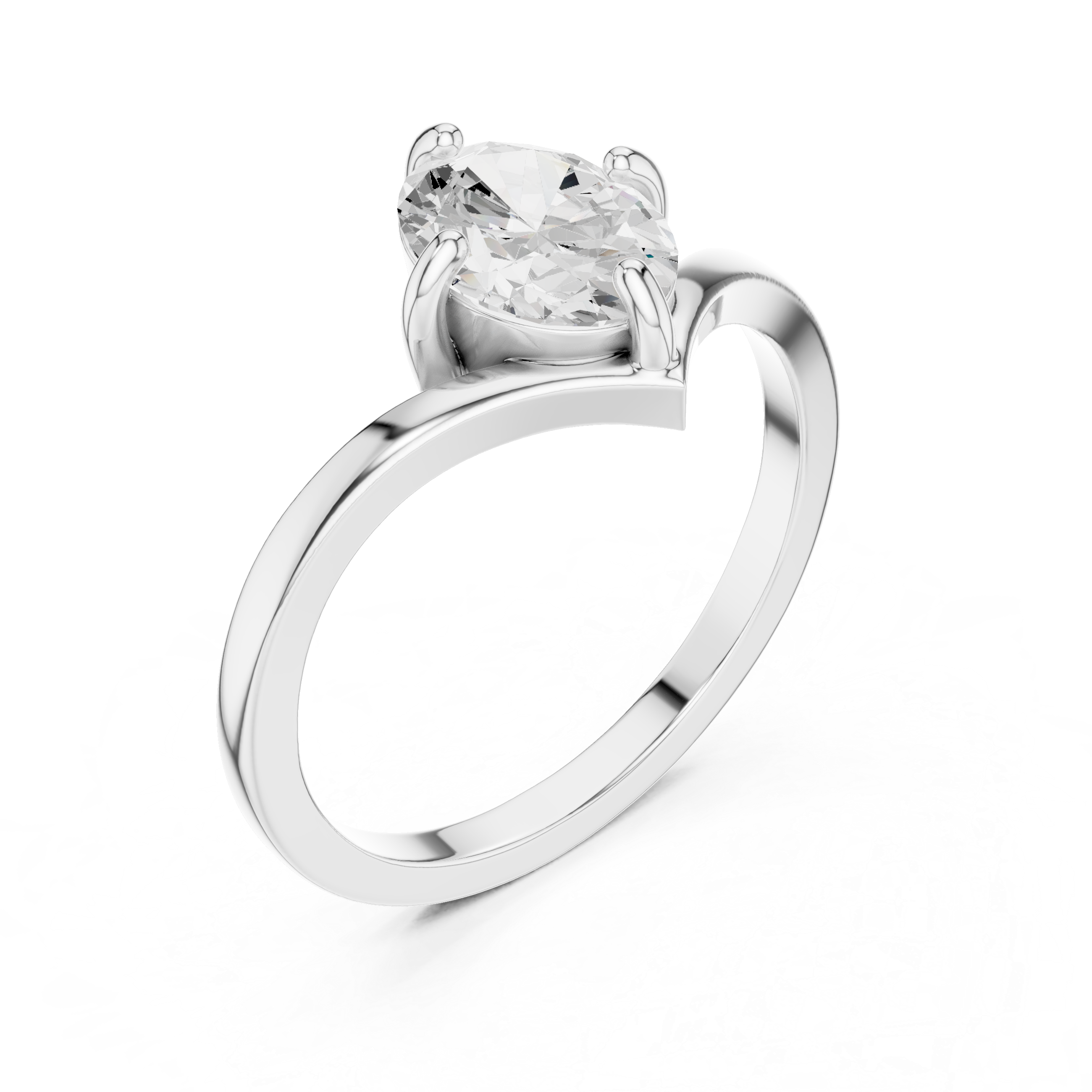 0.90 CT Solitaire Oval Diamond Engagement Ring