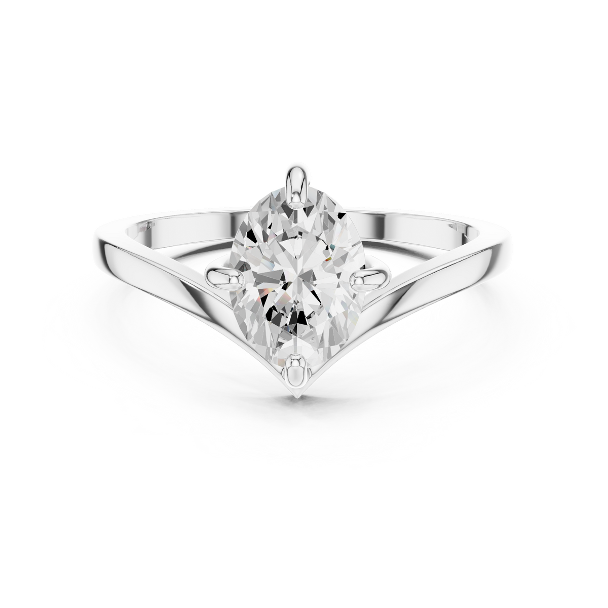 Solitaire Oval Diamond Engagement Ring — Jewelix Atelier