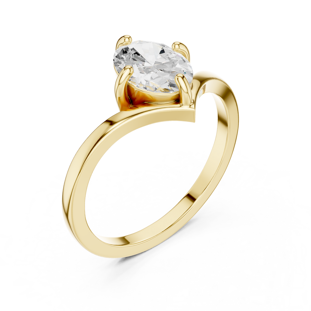 0.90 CT Solitaire Oval Diamond Engagement Ring
