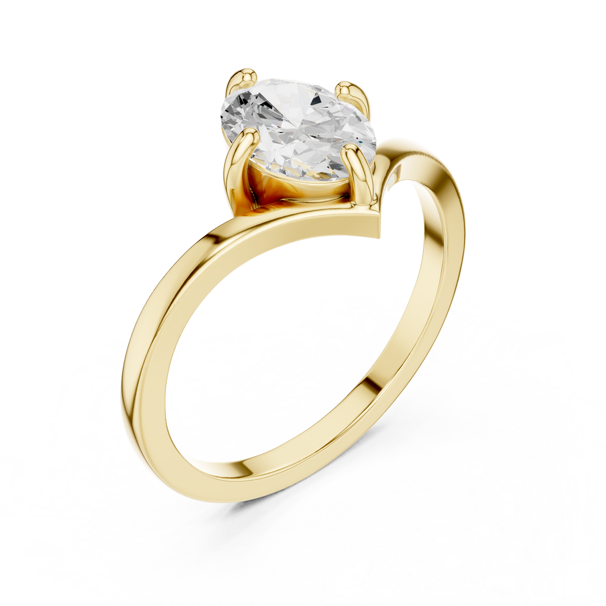 Solitaire Oval Diamond Engagement Ring – view 11 of 12, lab grown diamond ring | Jewelix Atelier