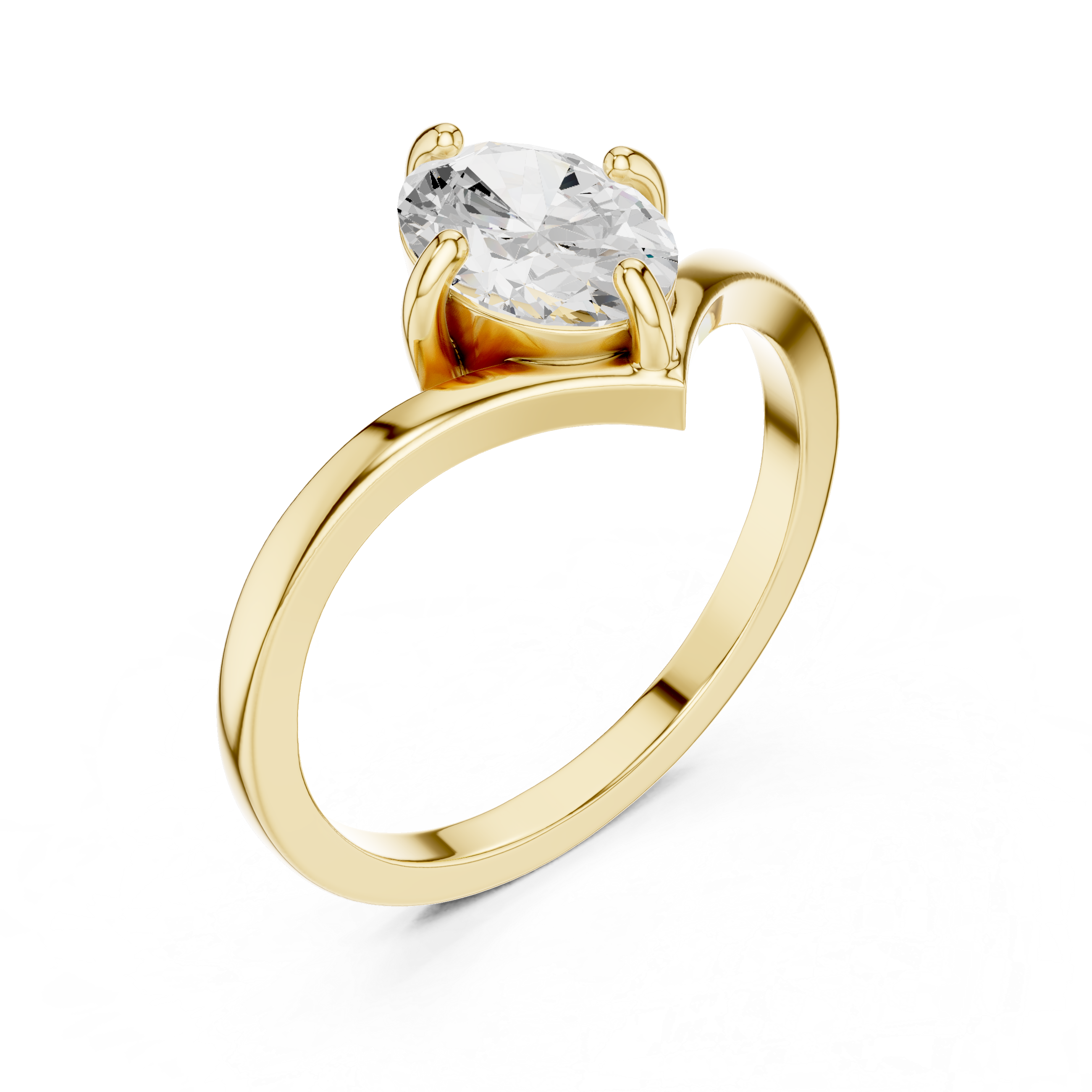 0.90 CT Solitaire Oval Diamond Engagement Ring