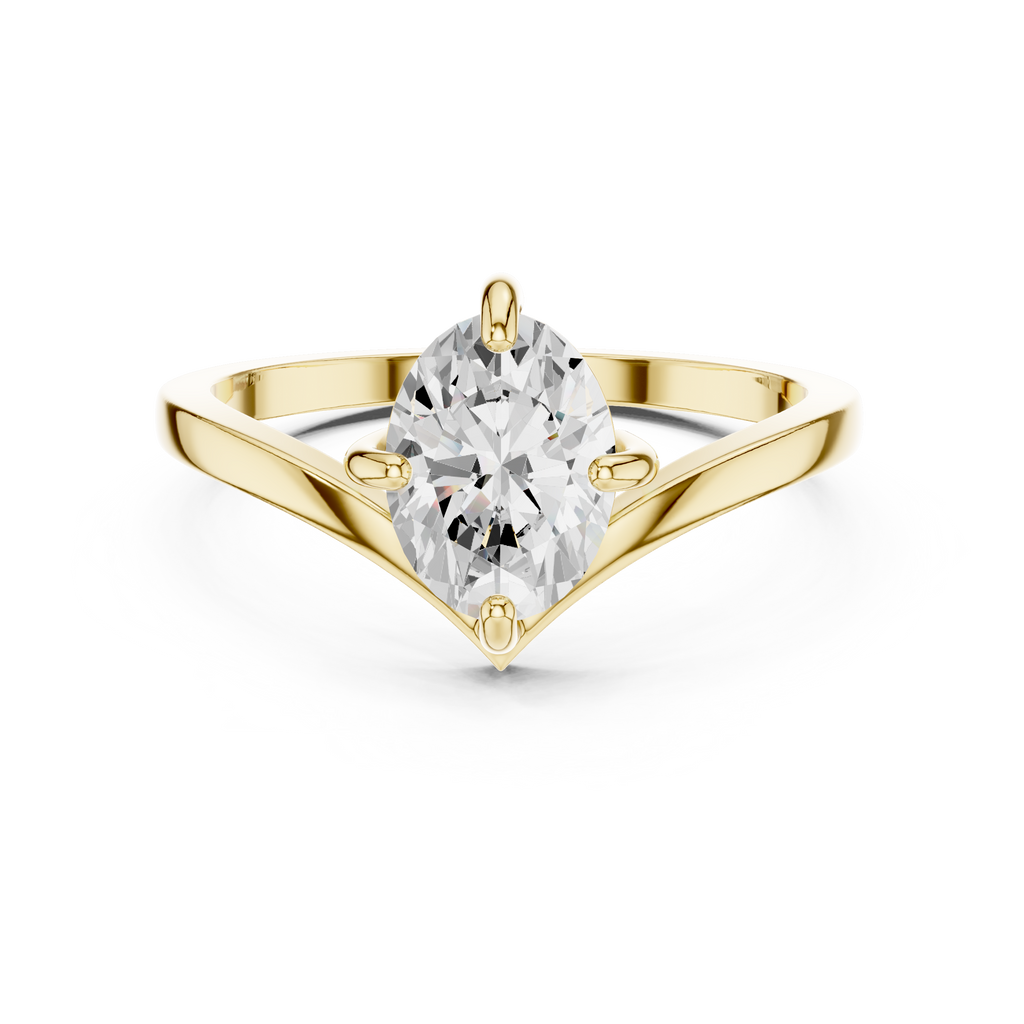 0.90 CT Solitaire Oval Diamond Engagement Ring