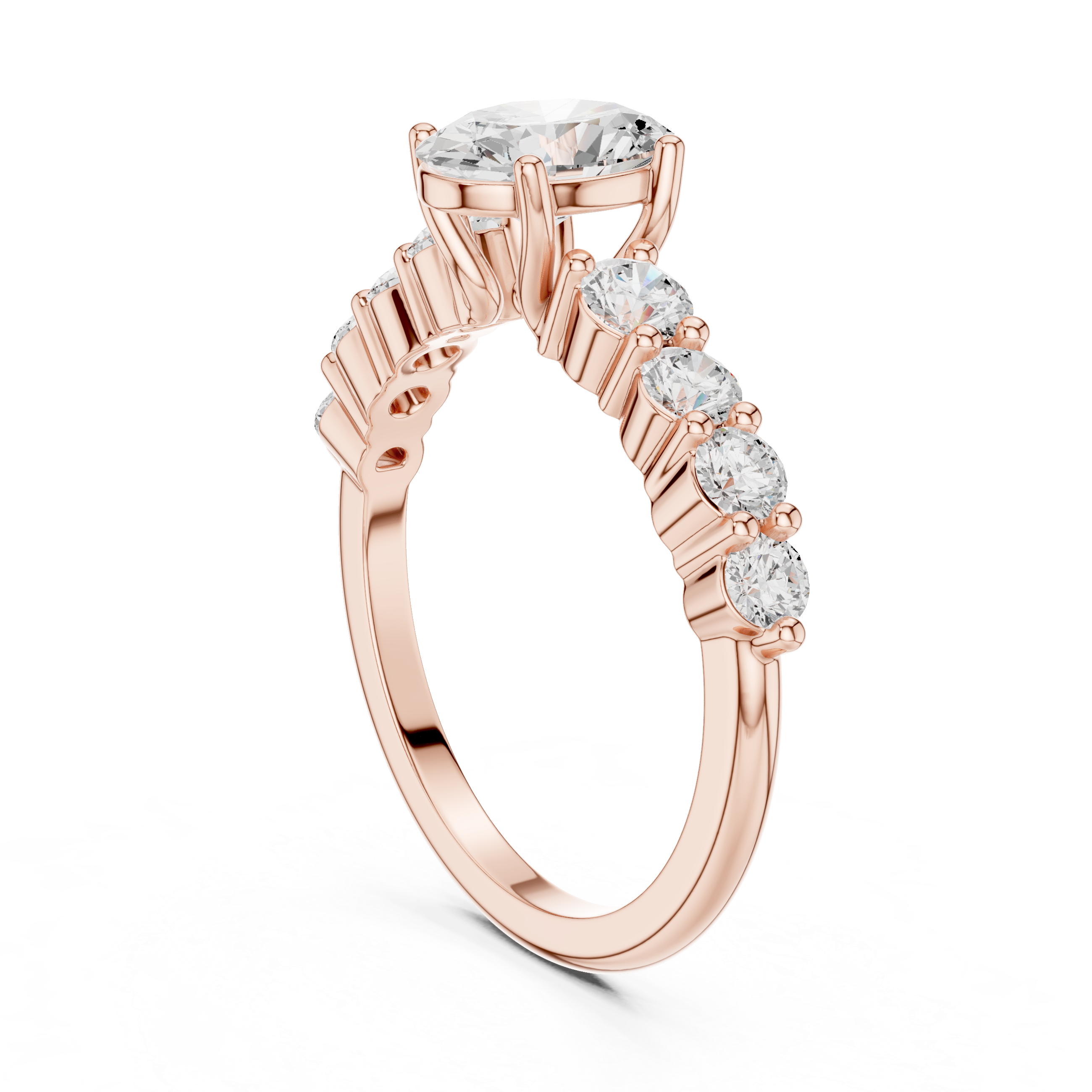 Oval Diamond Pavé Engagement Ring