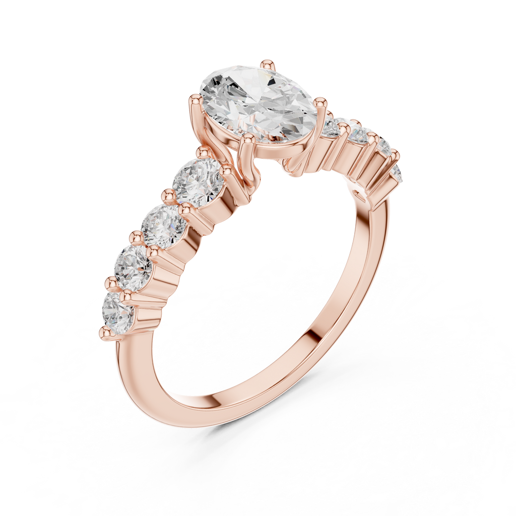 Oval Diamond Pavé Engagement Ring
