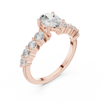 Oval Diamond Pavé Engagement Ring