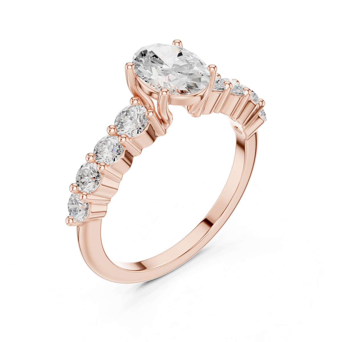 Oval Diamond Pavé Engagement Ring – view 7 of 12, lab grown diamond ring | Jewelix Atelier