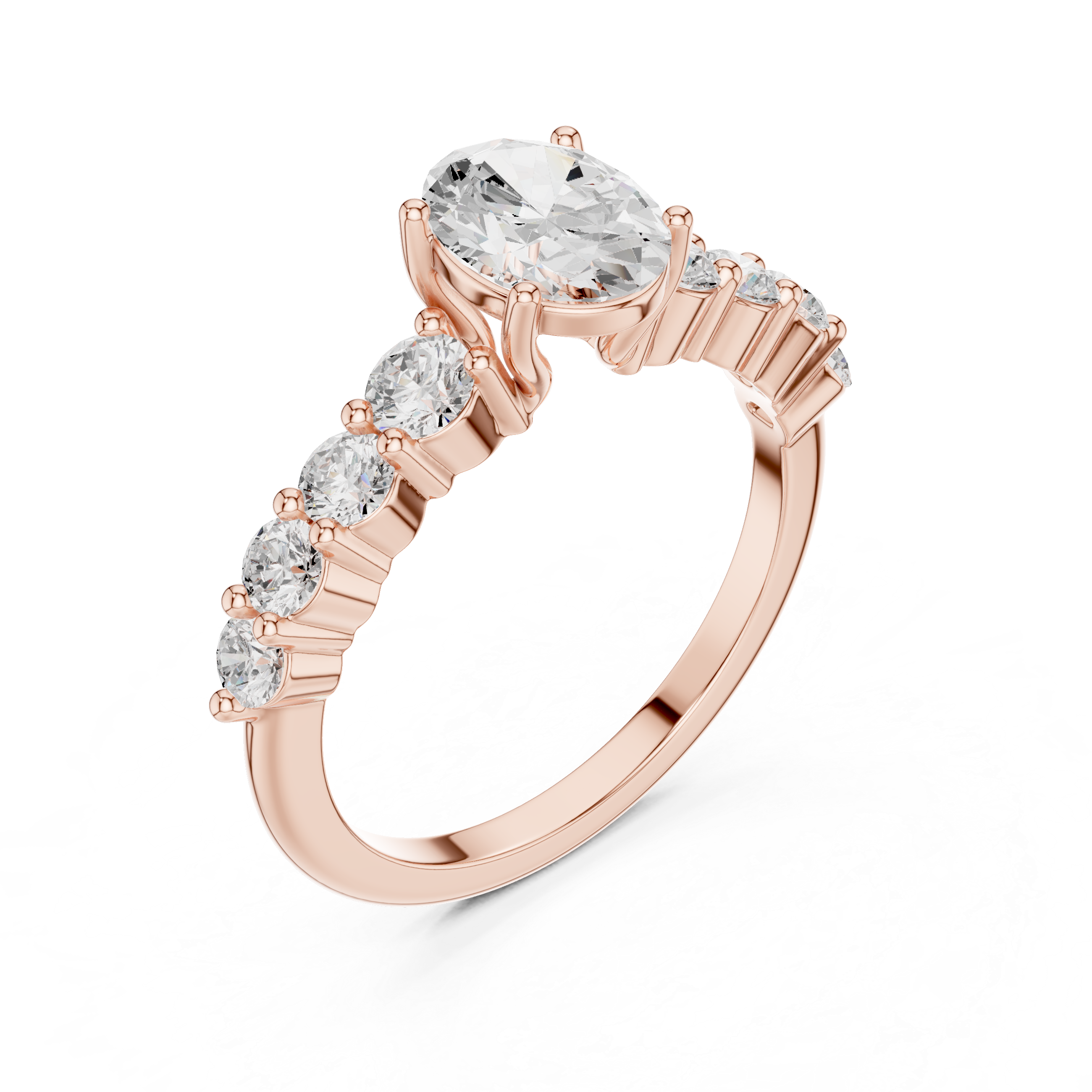 Oval Diamond Pavé Engagement Ring