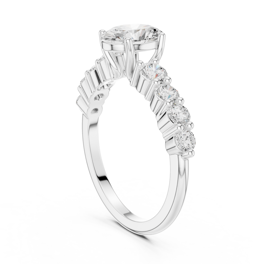 Oval Diamond Pavé Engagement Ring