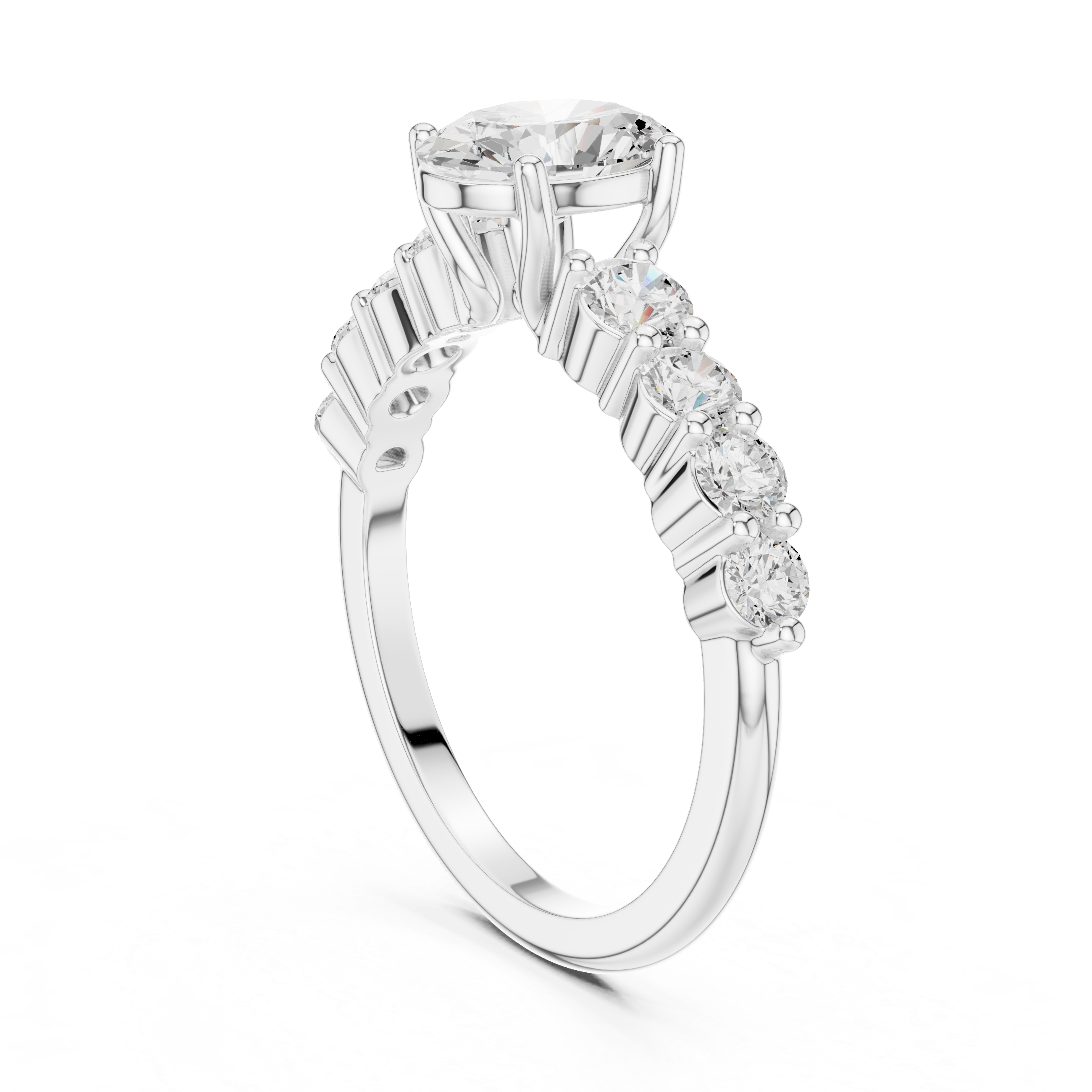 Oval Diamond Pavé Engagement Ring