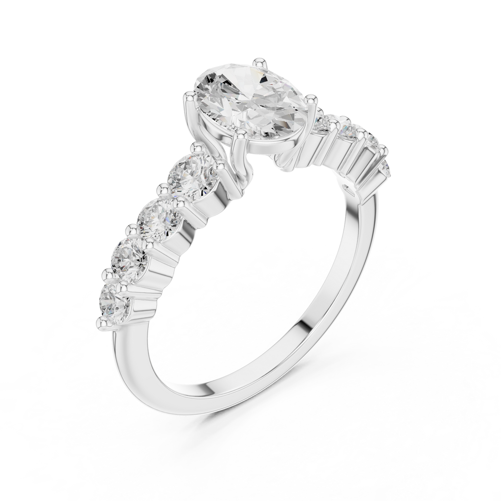 Oval Diamond Pavé Engagement Ring