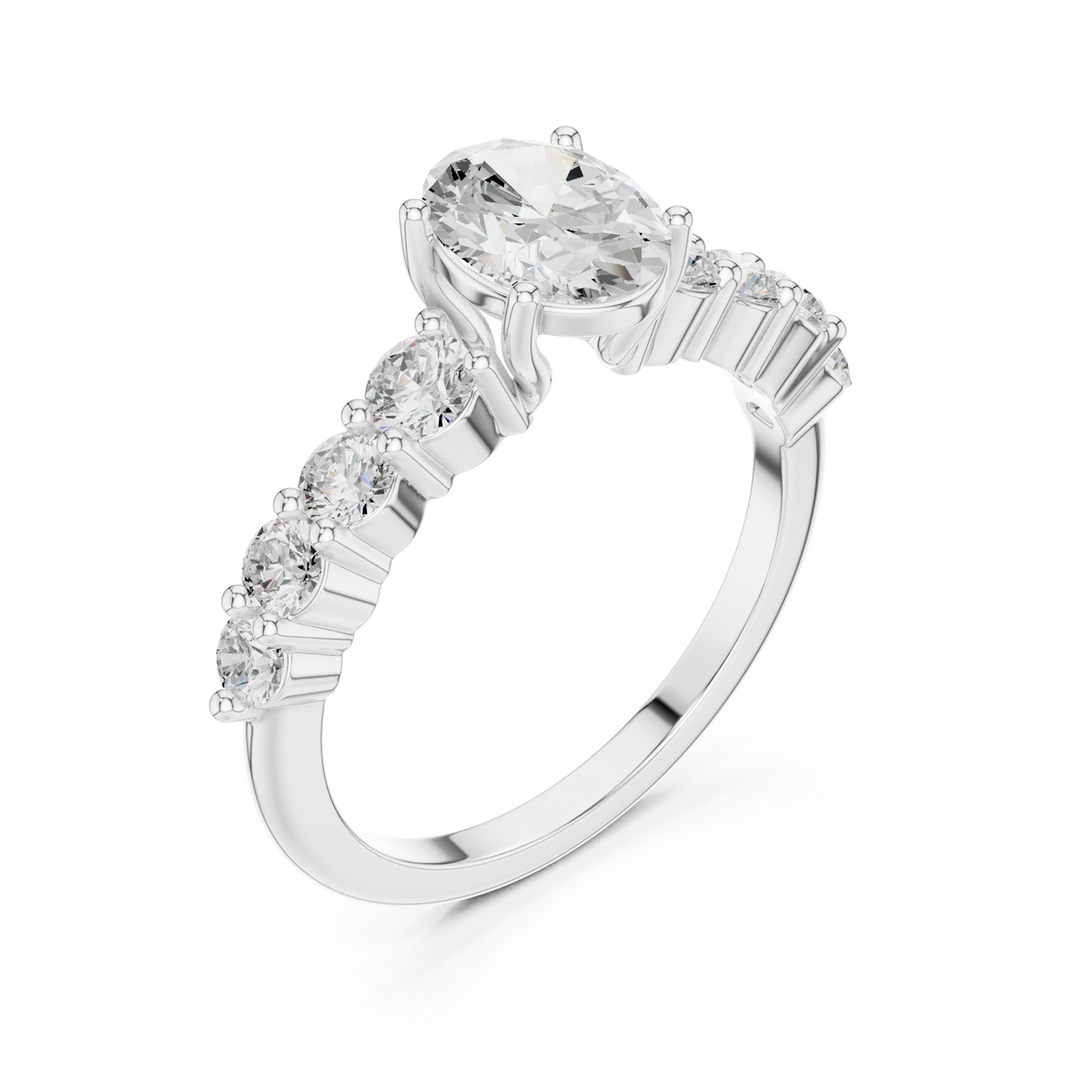 Oval Diamond Pavé Engagement Ring – view 3 of 12, lab grown diamond ring | Jewelix Atelier