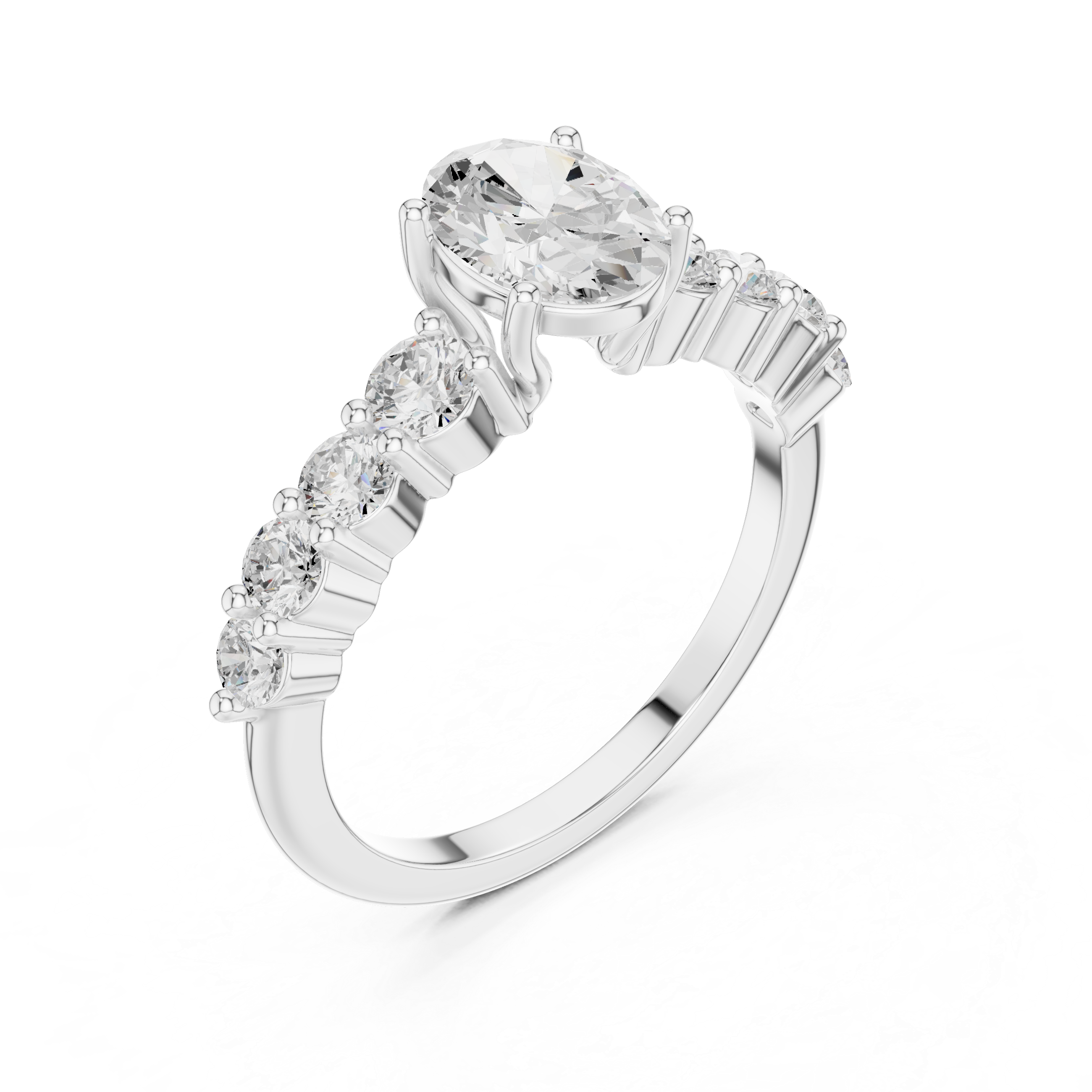 Oval Diamond Pavé Engagement Ring