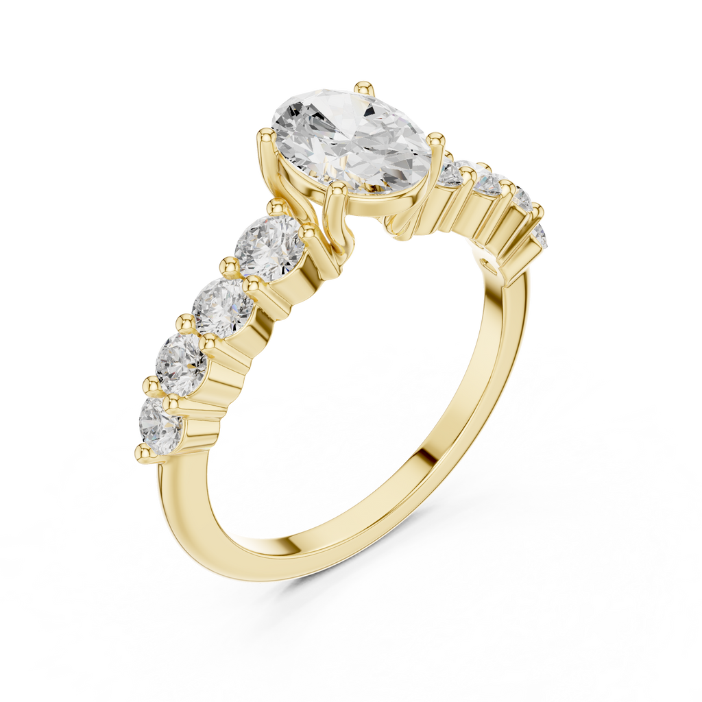 Oval Diamond Pavé Engagement Ring