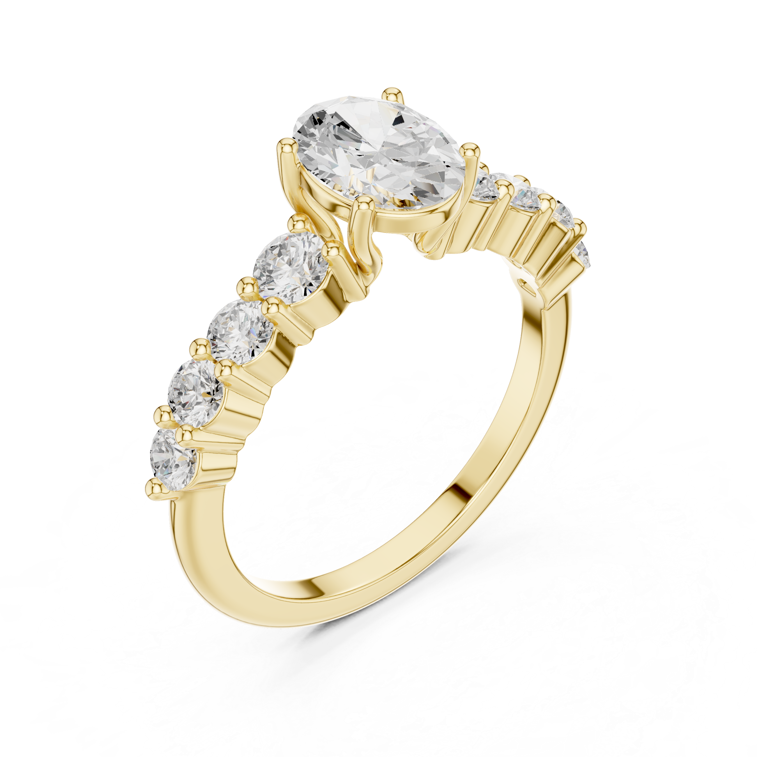 Oval Diamond Pavé Engagement Ring