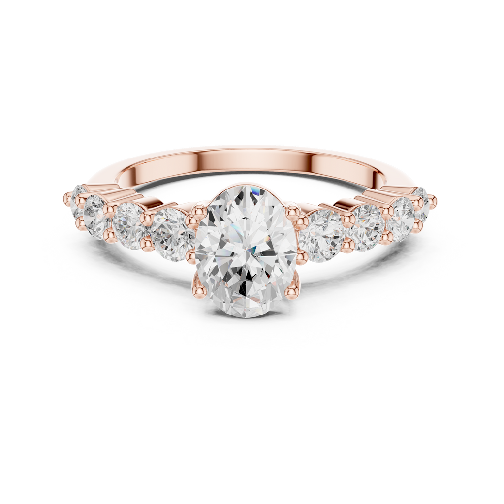 Oval Diamond Pavé Engagement Ring