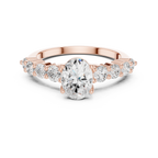 Oval Diamond Pavé Engagement Ring
